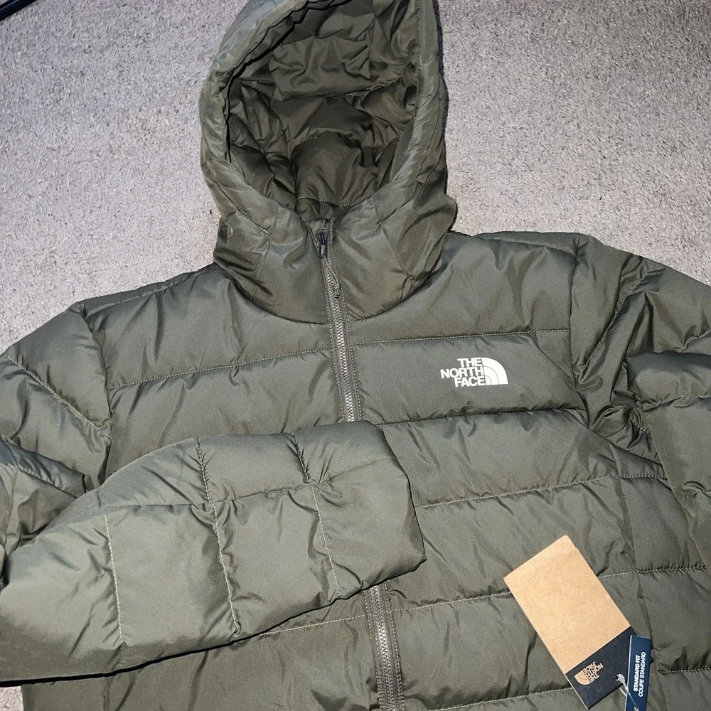 NWT North Face Aconcagua 3 Hoodie Jacket Down Medium Forest Olive